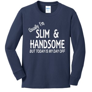 Usually Slim & Handsome Novelty Kids Long Sleeve Shirt