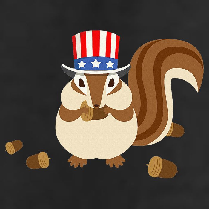 Uncle Sam Hat Art Funny 4th of July Patriotic Chipmunk 7 Panel Mesh Trucker Snapback Hat