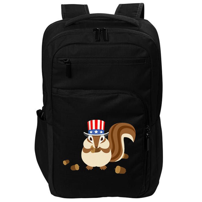 Uncle Sam Hat Art Funny 4th of July Patriotic Chipmunk Impact Tech Backpack