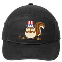 Uncle Sam Hat Art Funny 4th of July Patriotic Chipmunk 7-Panel Snapback Hat
