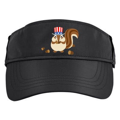 Uncle Sam Hat Art Funny 4th of July Patriotic Chipmunk Adult Drive Performance Visor