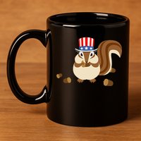 Uncle Sam Hat Art Funny 4th of July Patriotic Chipmunk 11oz C Handle Ceramic Mug