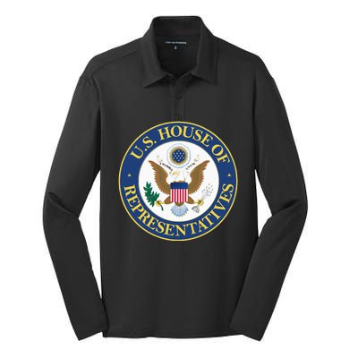 United States House Of Representatives Government Insignia Silk Touch Performance Long Sleeve Polo