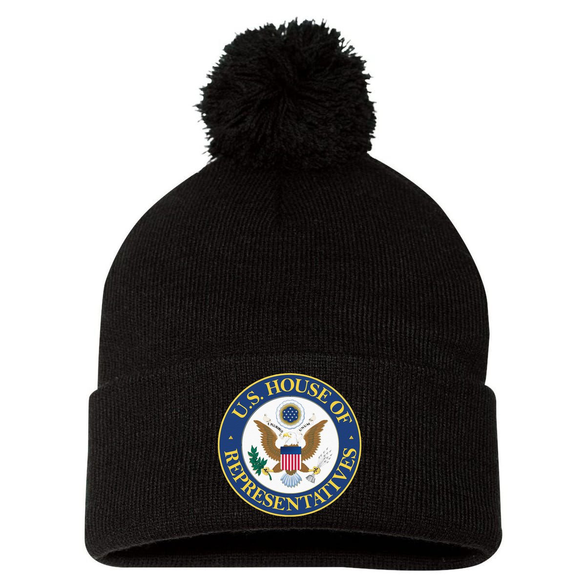 United States House Of Representatives Government Insignia Pom Pom 12in Knit Beanie