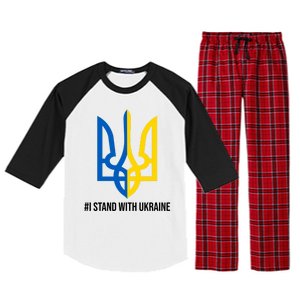 Ukraine Strong I Stand With Ukraine Raglan Sleeve Pajama Set