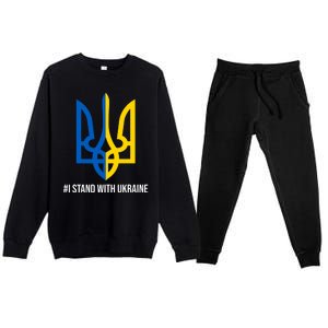 Ukraine Strong I Stand With Ukraine Premium Crewneck Sweatsuit Set