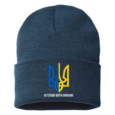 Ukraine Strong I Stand With Ukraine Sustainable Knit Beanie