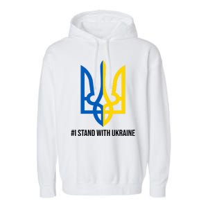 Ukraine Strong I Stand With Ukraine Garment-Dyed Fleece Hoodie