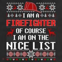 Ugly Sweater I'm A Fire Fighter Of Course On Nice List Xmas Gift Trucker Hat