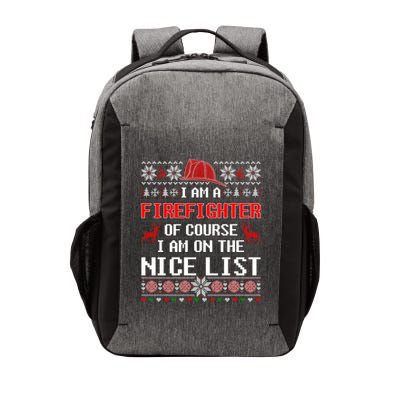 Ugly Sweater I'm A Fire Fighter Of Course On Nice List Xmas Gift Vector Backpack