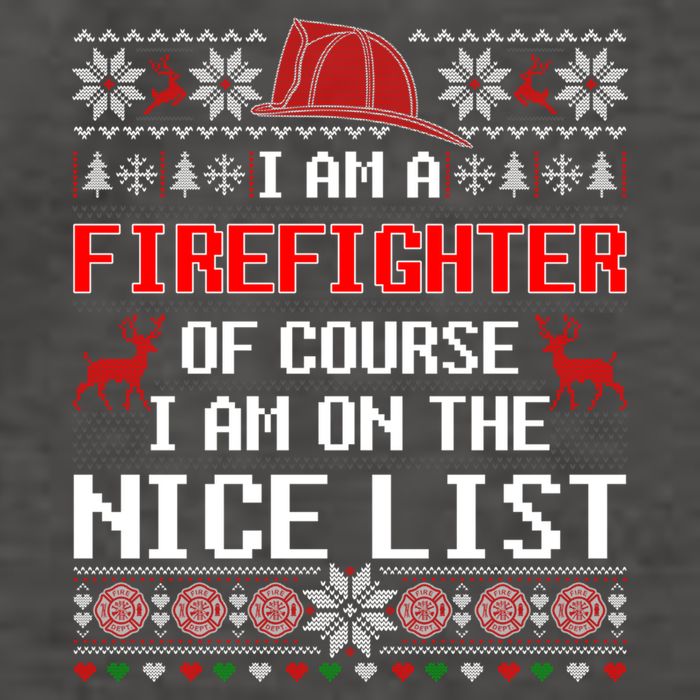 Ugly Sweater I'm A Fire Fighter Of Course On Nice List Xmas Gift Vector Backpack