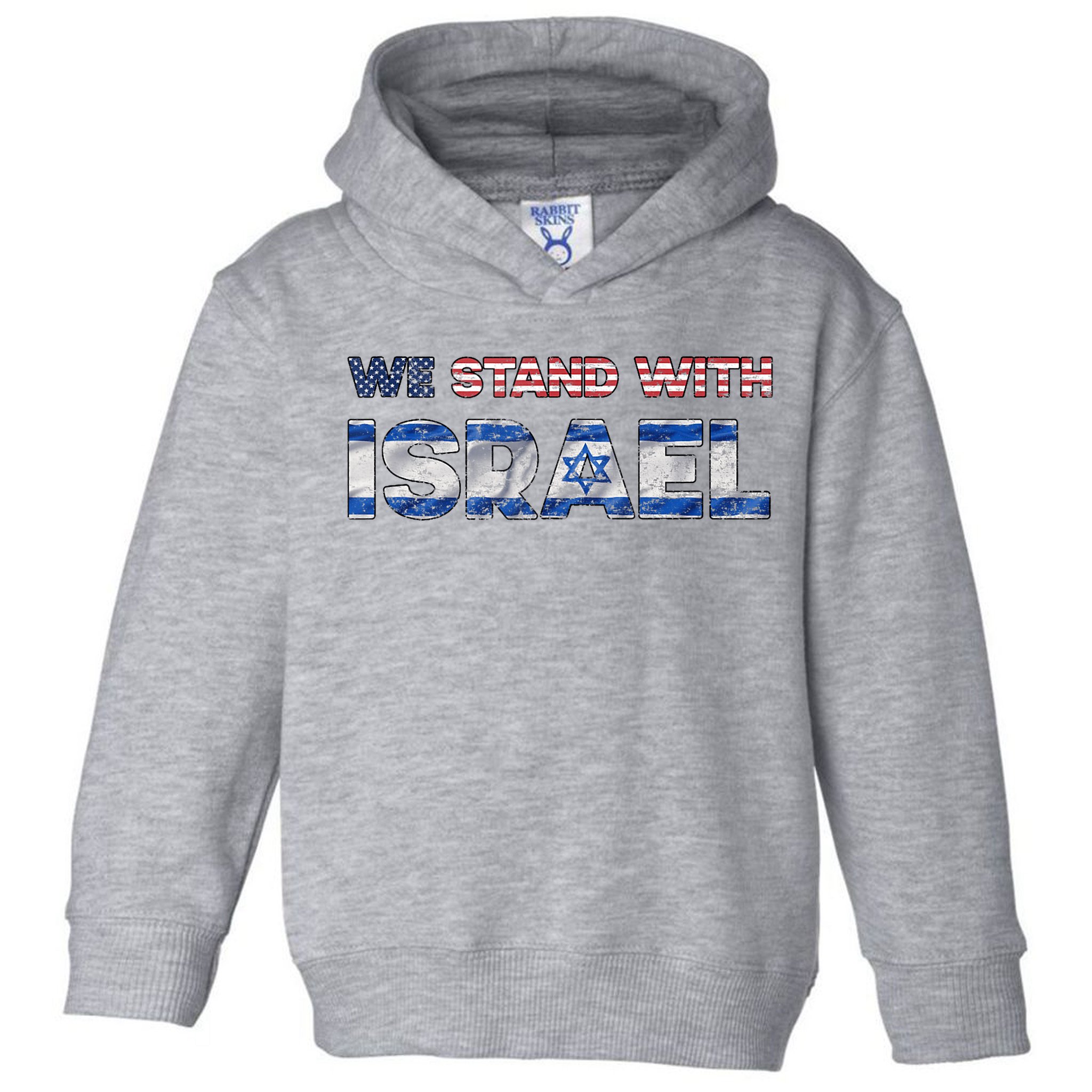 Usa Support Israel We Stand With Israel Idf American Flag Toddler Hoodie