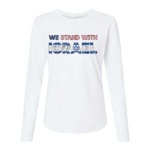 Usa Support Israel We Stand With Israel Idf American Flag Womens Cotton Relaxed Long Sleeve T-Shirt