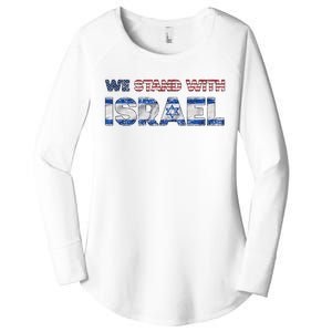 Usa Support Israel We Stand With Israel Idf American Flag Women's Perfect Tri Tunic Long Sleeve Shirt