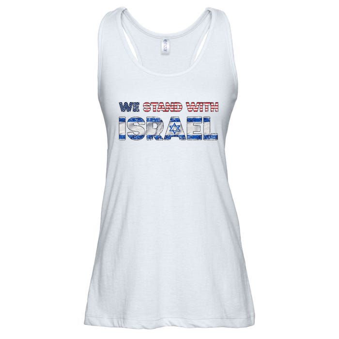 Usa Support Israel We Stand With Israel Idf American Flag Ladies Essential Flowy Tank