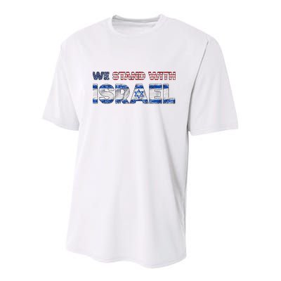 Usa Support Israel We Stand With Israel Idf American Flag Youth Performance Sprint T-Shirt