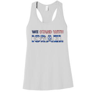 Usa Support Israel We Stand With Israel Idf American Flag Women's Racerback Tank