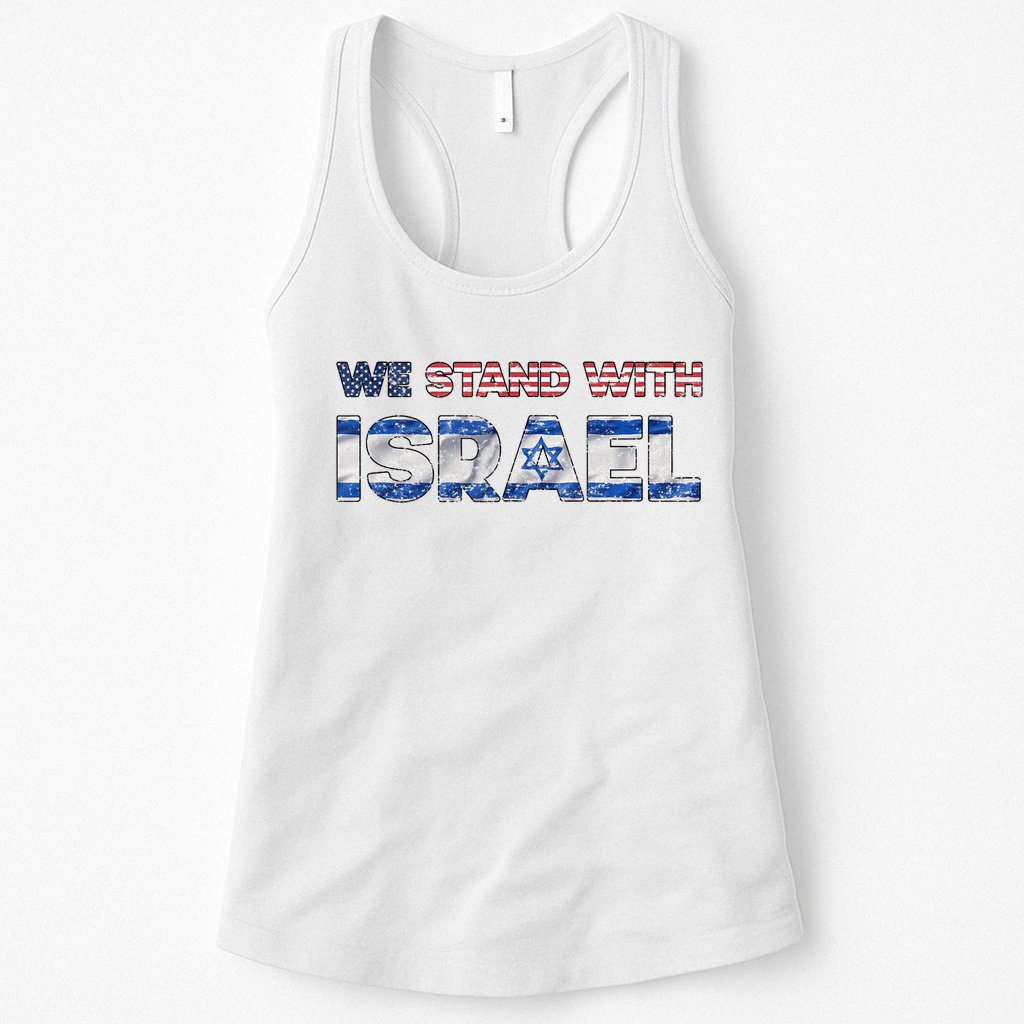Usa Support Israel We Stand With Israel Idf American Flag Womens Tank Top