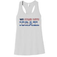 Usa Support Israel We Stand With Israel Idf American Flag Women's Racerback Tank