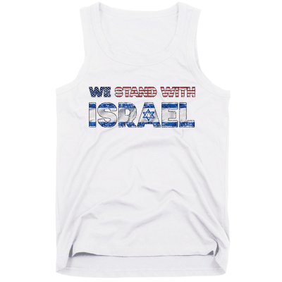 Usa Support Israel We Stand With Israel Idf American Flag Tank Top