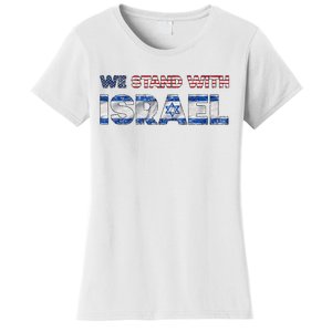 Usa Support Israel We Stand With Israel Idf American Flag Women's T-Shirt