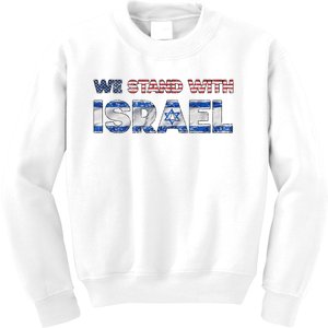 Usa Support Israel We Stand With Israel Idf American Flag Kids Sweatshirt