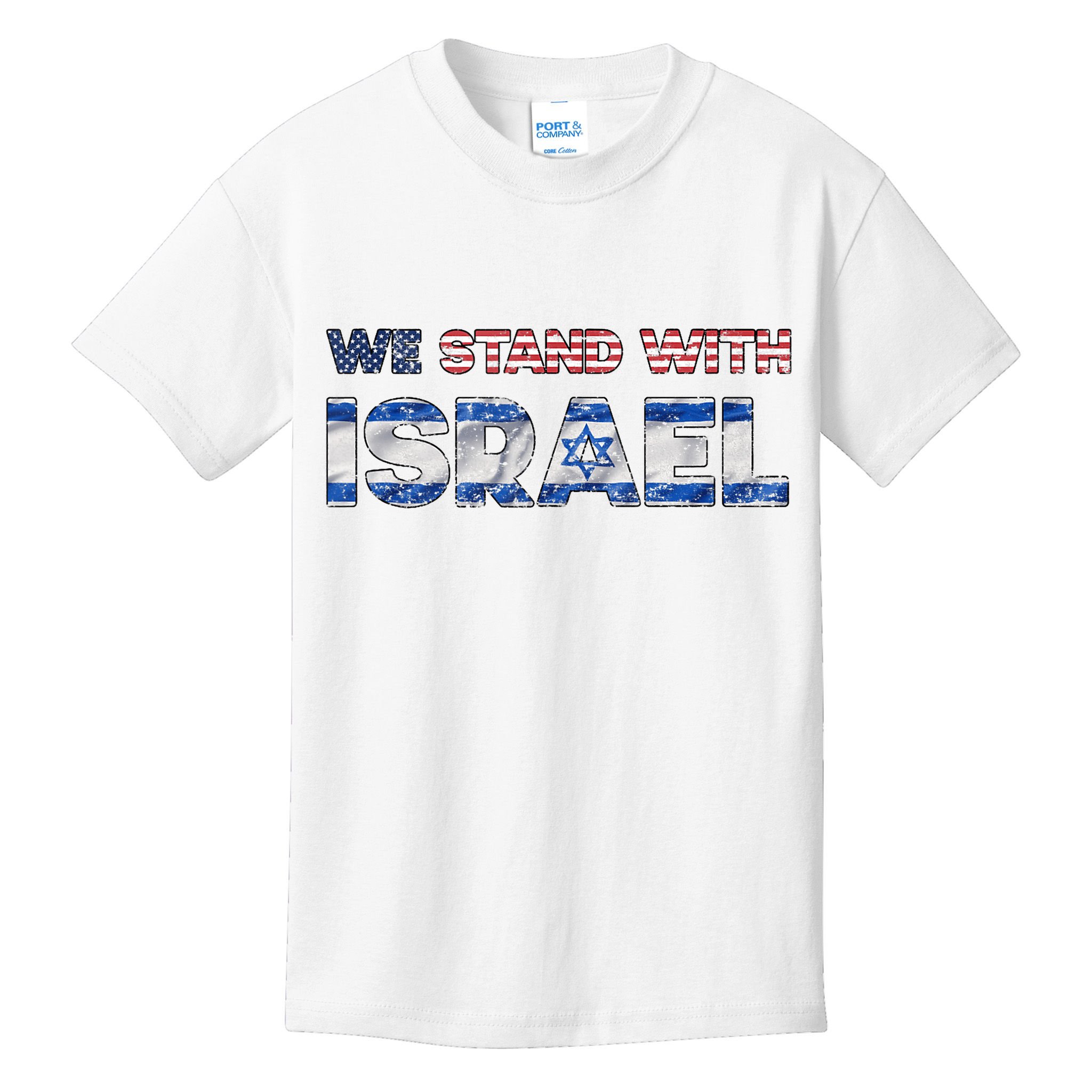 Usa Support Israel We Stand With Israel Idf American Flag Kids T-Shirt