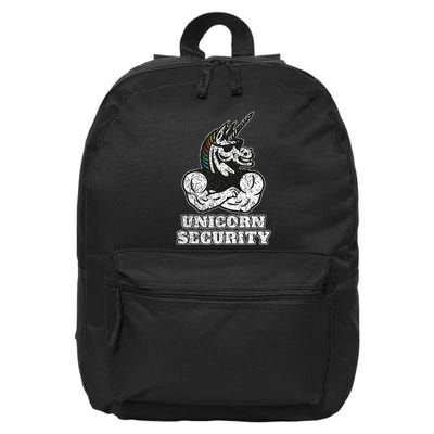 Unicorn Security I Unicorn Lover Muscular I Unicorn Security 16 in Basic Backpack