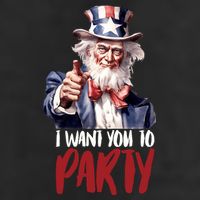 Uncle Sam I Want You To Party 7 Panel Mesh Trucker Snapback Hat
