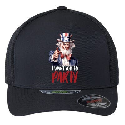 Uncle Sam I Want You To Party Flexfit Unipanel Trucker Cap