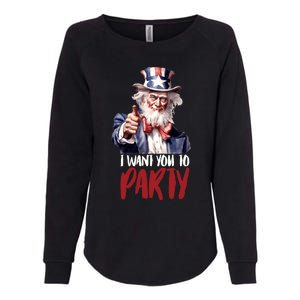 Uncle Sam I Want You To Party Womens California Wash Sweatshirt