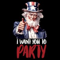 Uncle Sam I Want You To Party Pom Pom 12in Knit Beanie