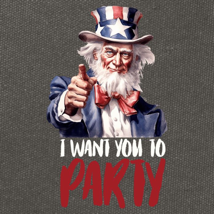 Uncle Sam I Want You To Party Cotton Canvas Backpack