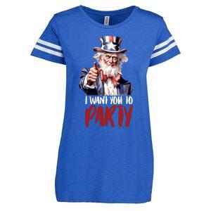 Uncle Sam I Want You To Party Enza Ladies Jersey Football T-Shirt