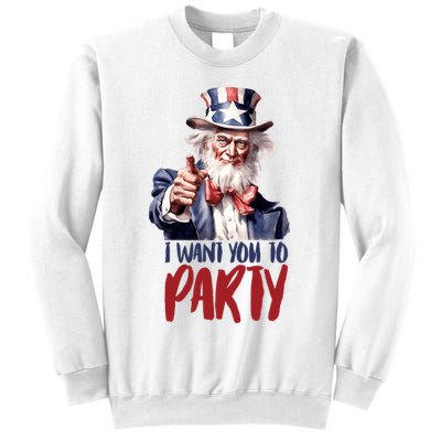 Uncle Sam I Want You To Party Sweatshirt