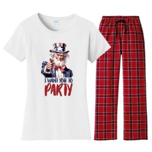 Uncle Sam I Want You To Party Women's Flannel Pajama Set