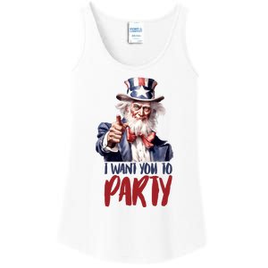 Uncle Sam I Want You To Party Ladies Essential Tank