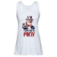 Uncle Sam I Want You To Party Ladies Essential Flowy Tank