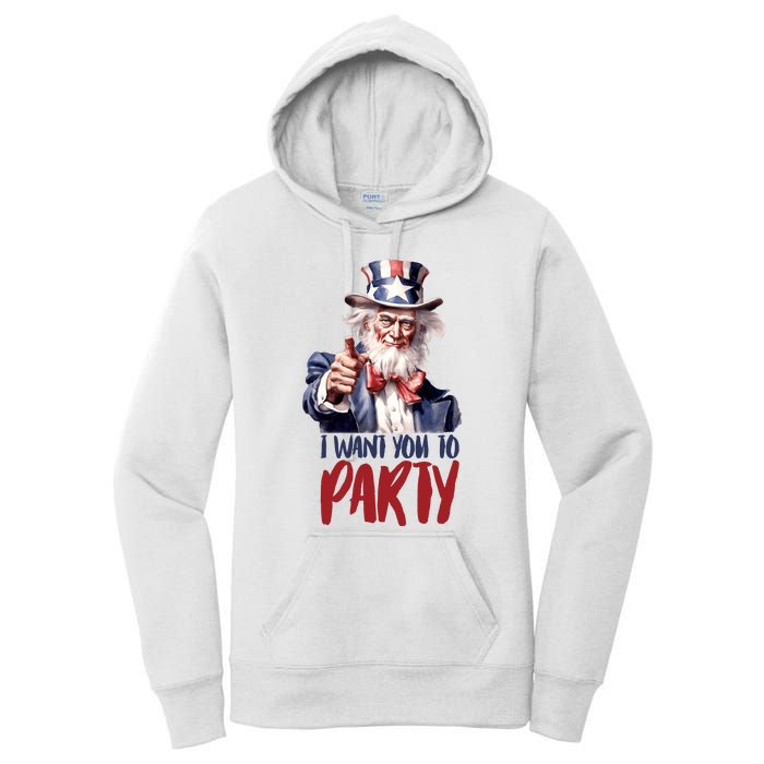 Uncle Sam I Want You To Party Women's Pullover Hoodie