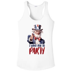 Uncle Sam I Want You To Party Ladies PosiCharge Competitor Racerback Tank