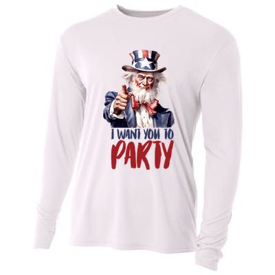 Uncle Sam I Want You To Party Cooling Performance Long Sleeve Crew