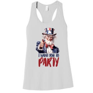 Uncle Sam I Want You To Party Women's Racerback Tank