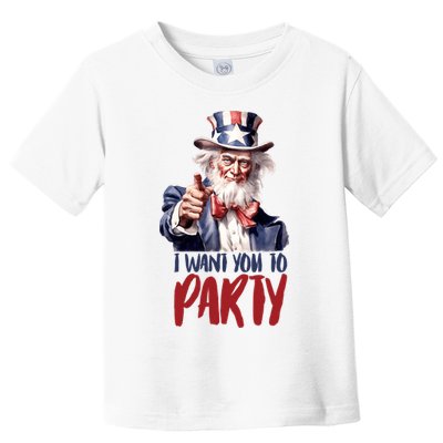 Uncle Sam I Want You To Party Toddler T-Shirt