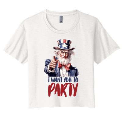 Uncle Sam I Want You To Party Crop Top