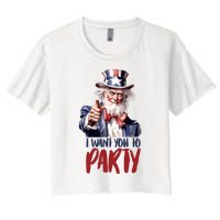 Uncle Sam I Want You To Party Women's Crop Top Tee