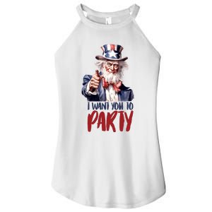 Uncle Sam I Want You To Party Women's Perfect Tri Rocker Tank