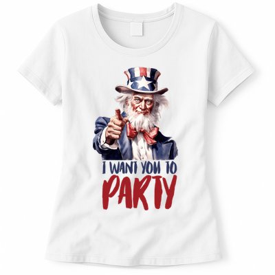 Uncle Sam I Want You To Party Womens T-Shirt