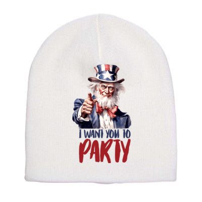 Uncle Sam I Want You To Party Short Acrylic Beanie