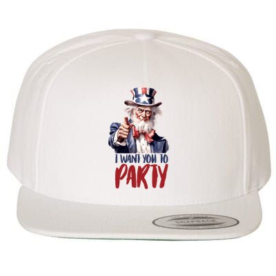 Uncle Sam I Want You To Party Wool Snapback Cap