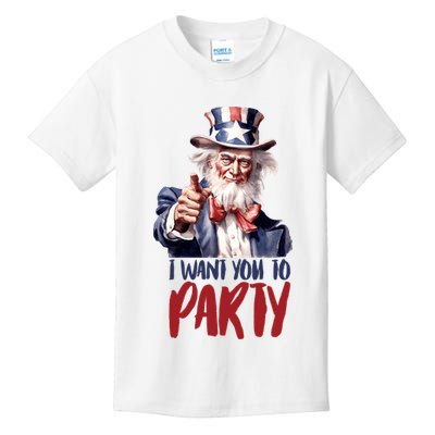 Uncle Sam I Want You To Party Kids T-Shirt
